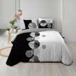 Housse de Couette 260 x 240 cm + 2 Taies – 100 % Coton 57 Fils – Stormi Noir & Blanc, image n° 4
