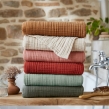 Serviette de Toilette Gaïa 50 x 90 cm – Gaze de Coton Unie Rose Pêche, image n° 4