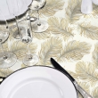 Nappe ronde &Oslash;160 cm PVC imprim&eacute; &ndash; Finition biais &ndash; M&eacute;tallis&eacute; Plumina, image n° 3