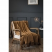 Plaid 130 x 160 cm en coton texturé Sixtine – Camel, image n° 1