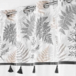 RIDEAU À ŒILLETS 140 x 240 CM – CHAMBRAY UNI + TOP IMPRIMÉ + POMPONS – MÉLISANDRE TOP CRÈME, image n° 3