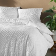 Parure de lit 3 pièces 240x220 cm – Microfibre unie effet tufté – TUFTEE HELTIE blanc, image n° 2