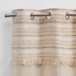 Lot de 2 Rideaux Tamisants &agrave; &OElig;illets 140 x 240 cm &ndash; 100 % Coton Uni + Top Tiss&eacute; &agrave; Franges &ndash; Atlas Naturel, image n° 4