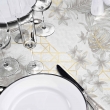 Nappe ronde &Oslash;160 cm PVC imprim&eacute; &ndash; Finition biais &ndash; M&eacute;tallis&eacute; Coconut Gris, image n° 3