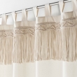 Rideau &agrave; passants 140 x 240 cm &ndash; Polycoton uni & top macram&eacute; &ndash; Samaya Naturel, image n° 2