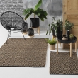 Tapis rectangle 120 x 170 cm &ndash; Jute et polycoton &ndash; Motif Zigzag noir et naturel, image n° 3
