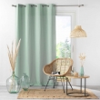 Lot de 4 Rideaux Unis &agrave; &OElig;illets 140 x 260 cm &ndash; Microfibre &ndash; Absolu Sauge, image n° 1