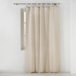 Rideau &agrave; Passants et Pompons Blancs 140 x 240 cm &ndash; Polycoton Uni &ndash; Cyrine Naturel, image n° 1