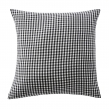 Taie d'oreiller carrée 60x60 cm en gaze de coton tissée – Modèle Vickie Noir, image n° 1