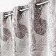 Rideau &agrave; &oelig;illets 140 x 260 cm &ndash; Jacquard FAGGY Taupe &ndash; Motif feuillage &eacute;l&eacute;gant, image n° 3