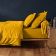 Drap-housse 2 personnes 180 x 200 cm coton 57 fils LINA Curry &ndash; Bonnet 30 cm, image n° 5