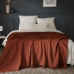 Plaid 180 x 220 cm en coton texturé Sixtine – Terracotta, image n° 1