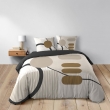 Pack Parure de couette 240 x 220 cm – Coton 42 fils – SANTANA + Drap Housse 140x190 cm Beige, image n° 2