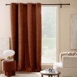 Rideau à œillets 140 x 260 cm – Bouclette unie WINONA – Coloris Terracotta, image n° 6