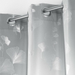 Rideau &agrave; &oelig;illets 140 x 260 cm &ndash; Polyester imprim&eacute; m&eacute;tallis&eacute; Bloomy Gris/Argent, image n° 2