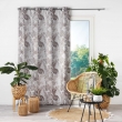 Rideau &agrave; &oelig;illets 140 x 260 cm &ndash; Jacquard FAGGY Taupe &ndash; Motif feuillage &eacute;l&eacute;gant, image n° 5