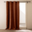 Rideau tamisant &agrave; &oelig;illets 140 x 260 cm &ndash; Bouclette unie WINONY - Terracotta, image n° 3