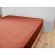 Drap Housse Double Gaze de Coton Terracotta – 180 x 200 cm – Bonnet 30 cm, image n° 2