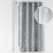 Rideau &agrave; &oelig;illets 140 x 260 cm &ndash; Polyester imprim&eacute; m&eacute;tallis&eacute; Bloomy Gris/Argent, image n° 3