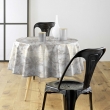 Nappe ronde &Oslash;160 cm PVC imprim&eacute; &ndash; Finition biais &ndash; M&eacute;tallis&eacute; Coconut Gris, image n° 4