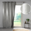 Rideau &agrave; &oelig;illets 140 x 260 cm &ndash; 100% Occultant Jacquard Lunella Gris Perle, image n° 2