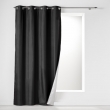 Rideau &agrave; &OElig;illets 140 x 260 cm &ndash; Polyester Uni Thermique &ndash; Icemount Noir, image n° 1