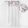 Panneau &agrave; &OElig;illets 140x240 cm &ndash; Voile Sabl&eacute; Blanc avec Top Velours Imprim&eacute; Floral Velvet Flower, image n° 1