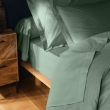 Drap-housse 1 personne 90 x 190 cm coton 57 fils LINA Sauge &ndash; Bonnet 30 cm, image n° 3