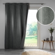Rideau &agrave; &OElig;illets 140 x 260 cm &ndash; 100 % Occultant / Chambray Uni &ndash; Cr&eacute;puscule Anthracite, image n° 2
