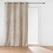 Rideau &agrave; &OElig;illets 140 x 240 cm &ndash; Flanelle Relief Unie &ndash; Flanela Beige, image n° 1