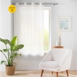 Lot de 2 voilages petite hauteur à œillets 140 x 180 cm – Voile tissé Éole Naturel, image n° 1