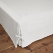Cache-Sommier 140 x 190 cm – 100% Lin Lavé Soline Blanc, image n° 1