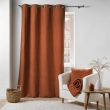 Rideau &agrave; &OElig;illets 140 x 240 cm &ndash; Bouclette Unie &ndash; Wooly Terracotta, image n° 5