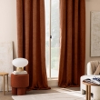 Rideau tamisant &agrave; &oelig;illets 140 x 260 cm &ndash; Bouclette unie WINONY - Terracotta, image n° 4