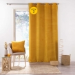Lot de 2 Rideaux tamisants &agrave; &oelig;illets 140 x 260 cm &ndash; Velours relief Velouriane Ocre, image n° 1