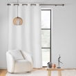 Rideau tamisant en velours relief 140 x 260 cm &ndash; &OElig;illets &ndash; Mod&egrave;le SWINGY Blanc, image n° 1