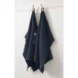 Lot de 2 Essuie-Mains 50 x 70 cm – Double Gaze de Coton – GAÏA –  Minuit, image n° 1