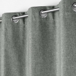 Rideau &agrave; &OElig;illets 140 x 260 cm &ndash; 100 % Occultant / Chambray Uni &ndash; Cr&eacute;puscule Anthracite, image n° 3