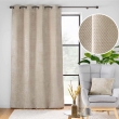 Rideau &agrave; &OElig;illets 140 x 240 cm &ndash; Flanelle Relief Unie &ndash; Flanela Beige, image n° 2