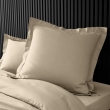 Taie d’oreiller 63 x 63 cm en percale Sable – Volant plat & point bourdon, image n° 5