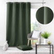 Rideau grande hauteur à œillets 140 x 280 cm – Polyester uni Essentiel Kaki, image n° 2