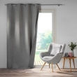 Rideau &agrave; &OElig;illets 140 x 260 cm &ndash; 100 % Occultant / Chambray Uni &ndash; Cr&eacute;puscule Gris, image n° 1
