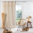 Lot de 2 Rideaux Tamisants &agrave; &OElig;illets 140 x 240 cm &ndash; 100 % Coton Uni + Top Tiss&eacute; &agrave; Franges &ndash; Atlas Naturel, image n° 3
