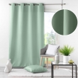 Rideau grande hauteur &agrave; &oelig;illets 140 x 280 cm &ndash; Polyester uni Essentiel Sauge, image n° 2