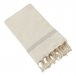 Fouta avec Franges 100 x 200 cm – 100% Coton Tissé Teint Ulysse Ecru, image n° 1