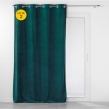 Lot de 2 Rideaux tamisants &agrave; &oelig;illets 140 x 260 cm &ndash; Velours relief Velouriane &Eacute;meraude, image n° 1