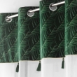 Voilage &agrave; &oelig;illets Palmina Vert 140 x 240 cm &ndash; Voile sabl&eacute; et haut velours feuillage, image n° 2