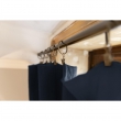 Rideau ajustable + 8 anneaux pince &ndash; Gaze de coton &ndash; 140 x 300 cm &ndash; Bleu fonc&eacute; &ndash; Ga&iuml;a, image n° 4