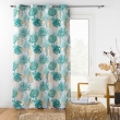 Rideau &agrave; &OElig;illets Grande Hauteur 140 x 280 cm &ndash; Imprim&eacute; M&eacute;tallis&eacute; &ndash; Ornella Blanc/&Eacute;meraude, image n° 5