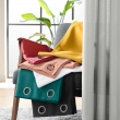 Rideau grande hauteur &agrave; &oelig;illets 140 x 280 cm &ndash; Polyester uni SOLINE &ndash;  GRIS, image n° 5